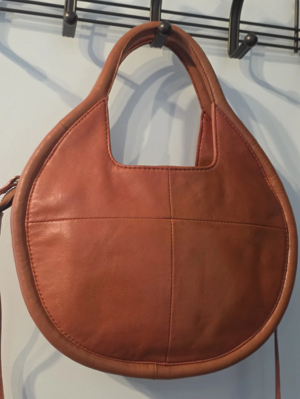 Antropologie Julien Leather  Crossbody Bag in Burnt Orange.